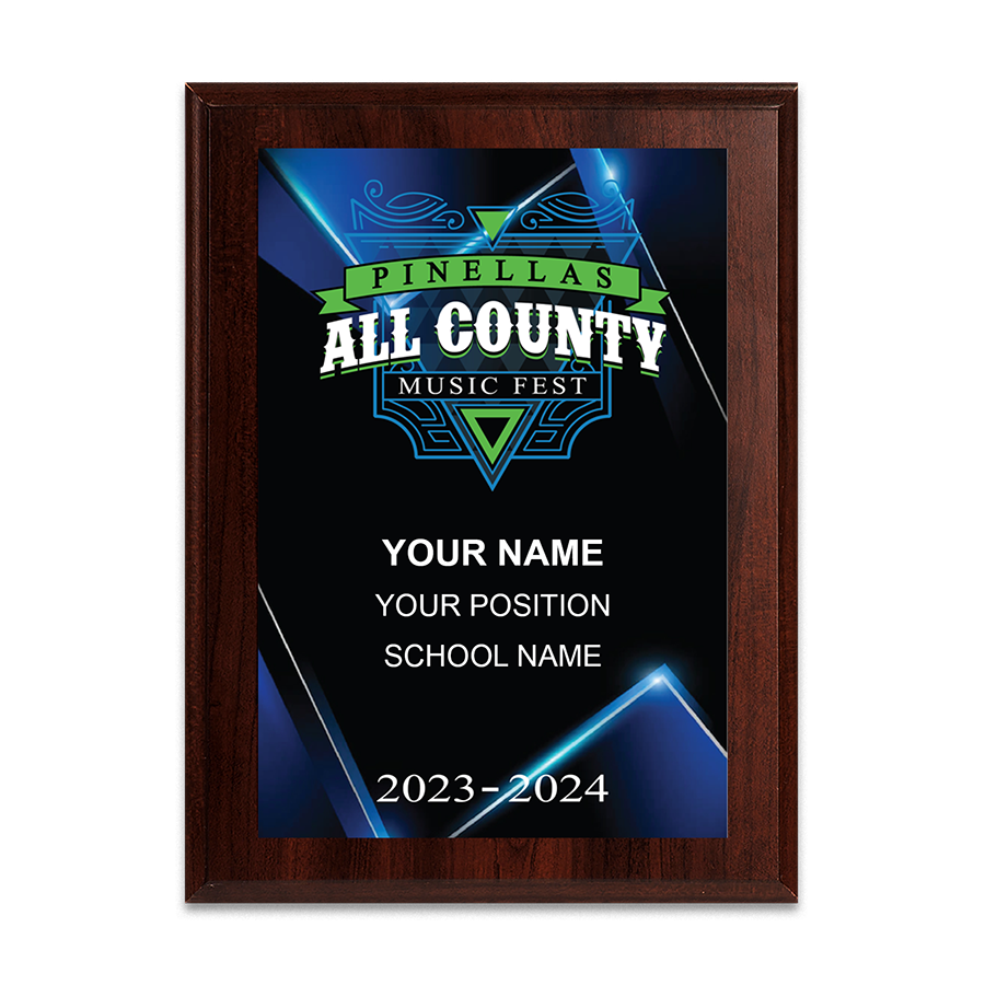 2023-2024 Pinellas All County Festival 6x8 Plaque