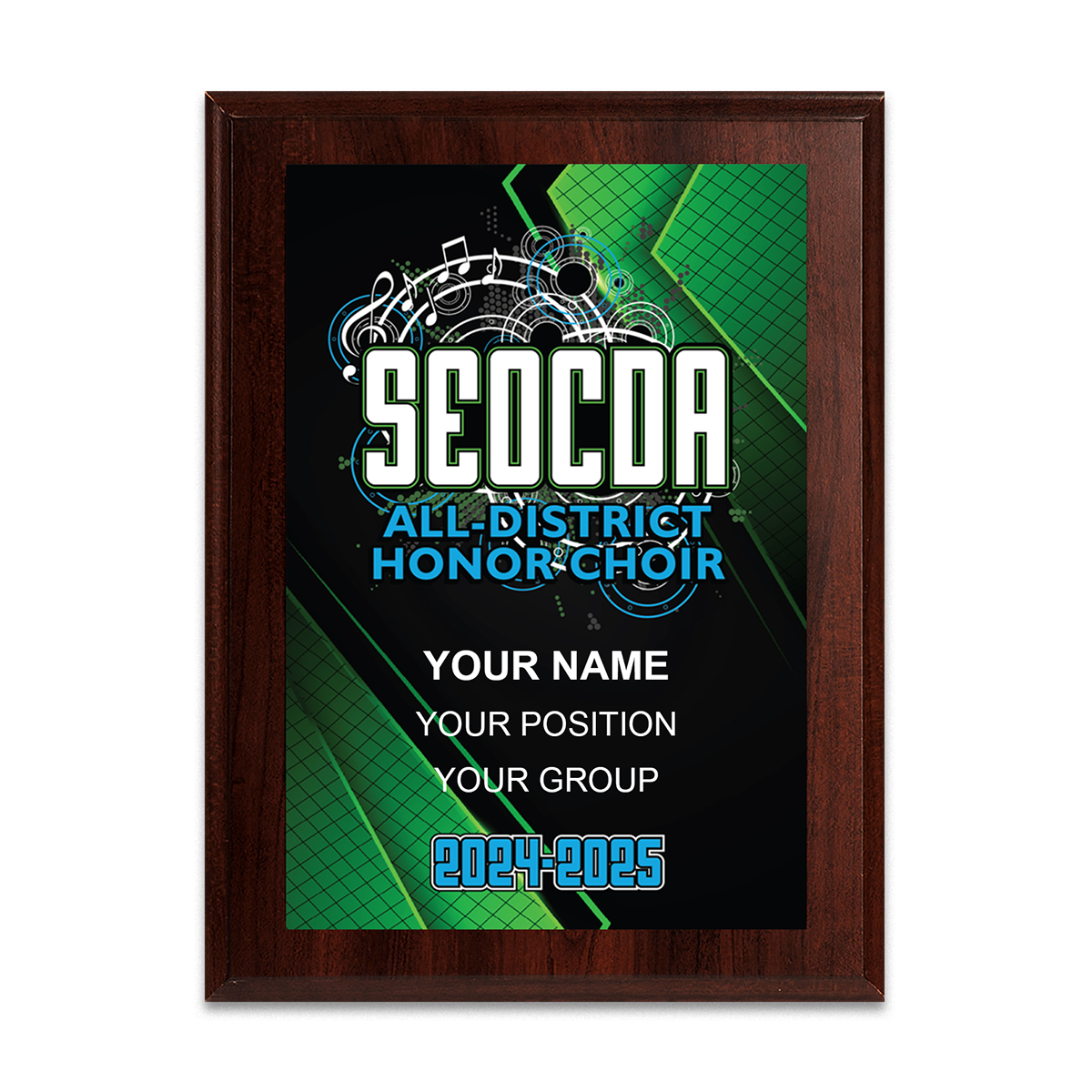 2024 SEOCDA All District Honor Choir 6x8 Plaque