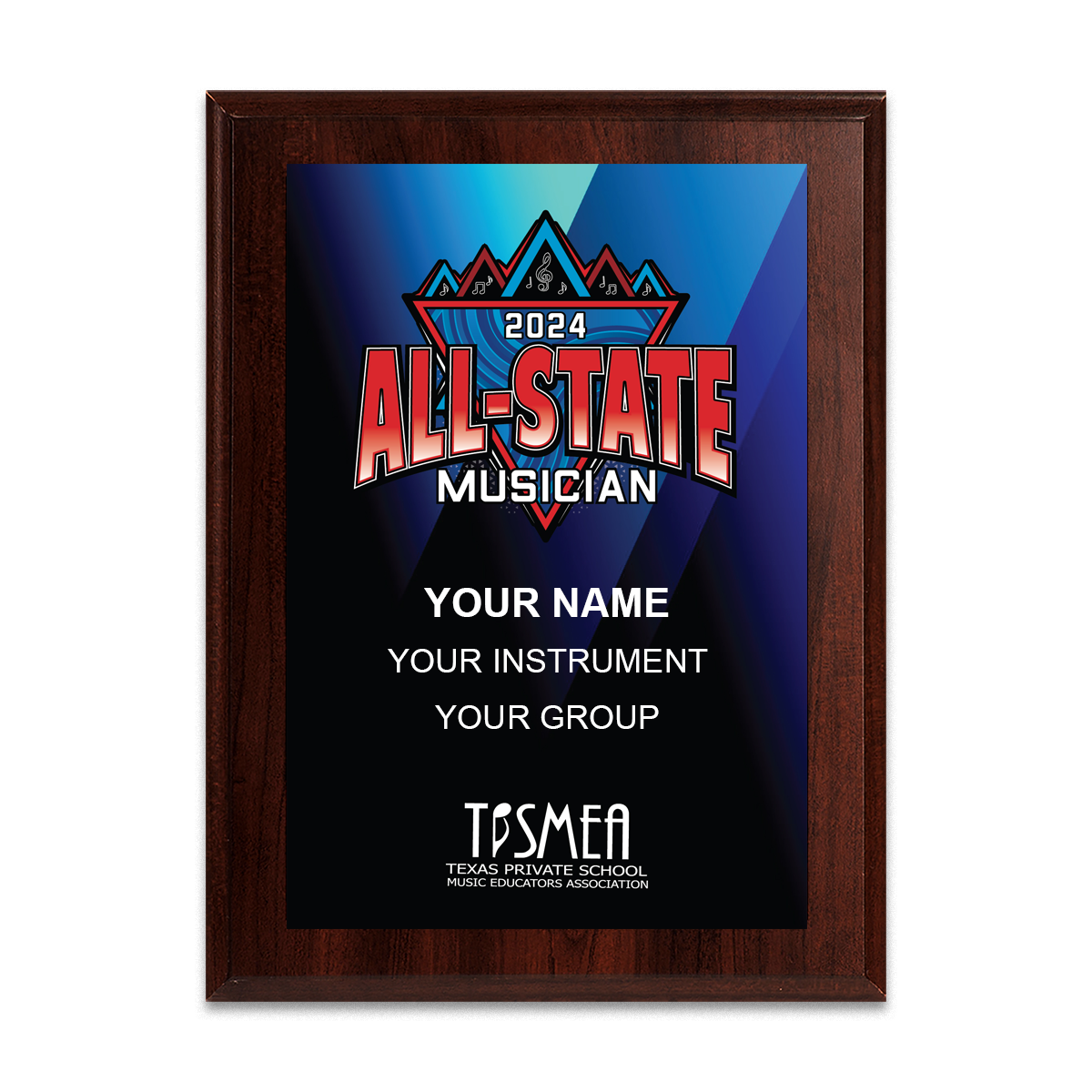 2024 TPSMEA All-State 8x10 Plaque